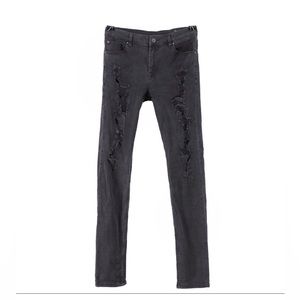 ASOS | black denim destroyed skinny jeans size 32